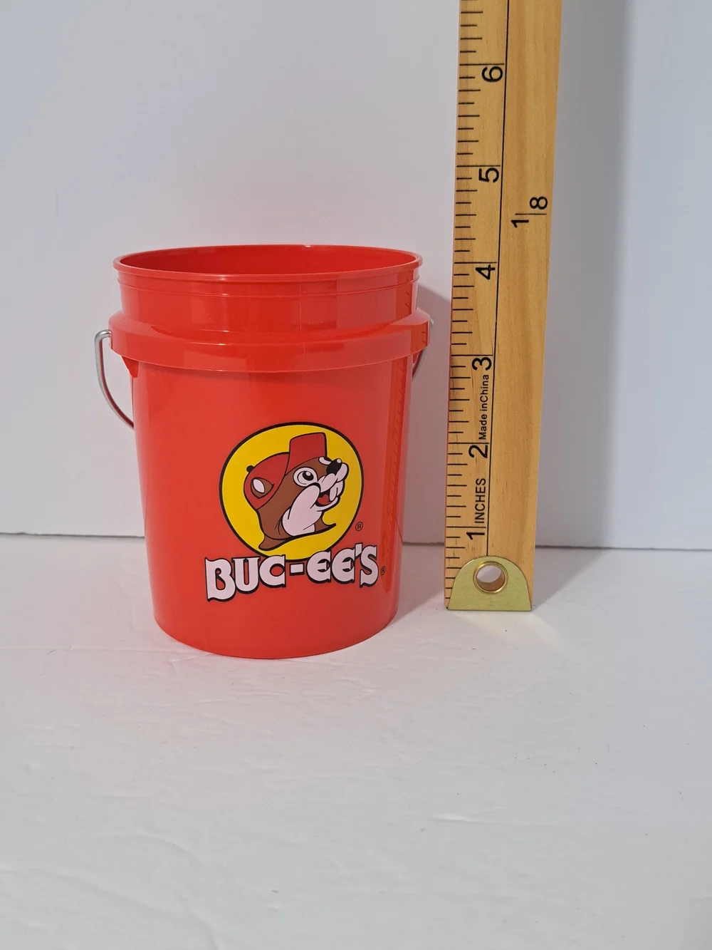 Buc-ee's Red Plastic Mini Bucket with Handle - Set of 2 New